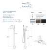 T4240-MB Roslyn Floor Mounted Freestanding Tub Filler With Hand Shower, Matte Black