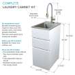 TC2D-1522-W All-in-One 15.5-in x 22.4-in x 34.9-in Metal Drop-In Laundry/Utility Sink and Cabinet in Gloss White