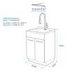 24-in White Laundry Cabinet with 9-in Handmade Stainless Steel Sink, Stainless Steel High Arc Faucet in White