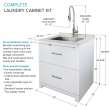 TCG-3025-WC All-in-One 29-in x 25.5-in Quartz Undermount Laundry/Utility Sink and Cabinet with Faucet in Matte White