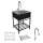 TFH-2522-MB 25-in. Stainless Steel Laundry Sink with Wash Stand in Matte Black