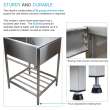 25 in. x 22 in. x 34.3 in. Stainless Steel Laundry Sink with Wash Stand and Faucet in Brushed Satin