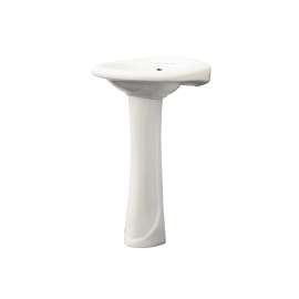 Madison Vitreous China 21-in Pedestal Bowl Only with 4-in CC Faucet Holes