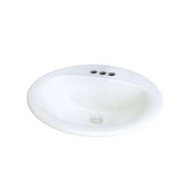 Akron TL-1554-01 Vitreous China Drop-in Lavatory with 4-in Centerset in White