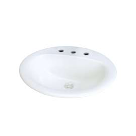 Akron TL-1558-01 Vitreous China Drop-in Lavatory with 8-in Centerset in White