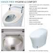TL-77780-A Ginger 1-Piece 1.28/0.87 GPF Dual Flush Elongated Smart Bidet Toilet With Sensor, White