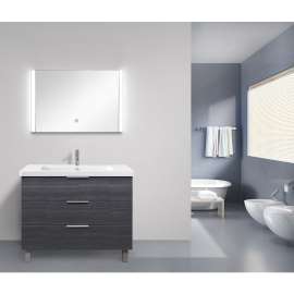 35.43 X 1.30 X 24.02 LED-Backlit Contemporary Mirror with Touch Sensor