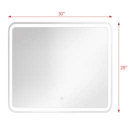29.53 X 1.18 X 27.56 LED-Backlit Contemporary Mirror with Touch Sensor