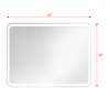 35.43 X 1.18 X 27.56 LED-Backlit Contemporary Mirror with Touch Sensor
