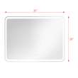 35.43 X 1.18 X 27.56 LED-Backlit Contemporary Mirror with Touch Sensor