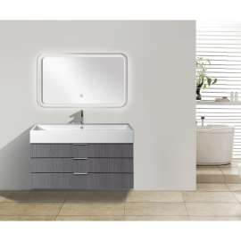 47.24 X 1.18 X 27.56 LED-Backlit Contemporary Mirror with Touch Sensor