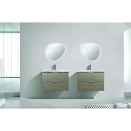 LED-Backlit Left and Right Contemporary Mirrors Kit with Touch Sensor