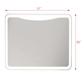 31.50 X 1.18 X 27.56 LED-Backlit Contemporary Mirror with Touch Sensor