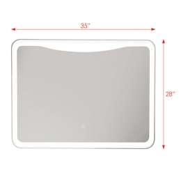 Mason TLMM3528 35.43 X 1.18 X 27.56 LED-Backlit Contemporary Mirror with Touch Sensor