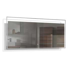 55.12 X 1.18 X 23.62 LED-Backlit Contemporary Mirror with Touch Sensor