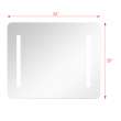 35.43 X 1.69 X 29.53 LED-Backlit Contemporary Mirror with Touch Sensor