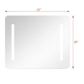 35.43 X 1.69 X 29.53 LED-Backlit Contemporary Mirror with Touch Sensor