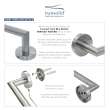 3-Piece Bathroom Accessory Kit Including a robe hook, a toilet paper holder, and a 24-in towel bar, in Brushed Stainless