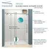 Teegan Plus TPBT608010L-S-BS Frameless sliding shower door with fixed panel in brushed stainless with low iron glass and Sabrina handles