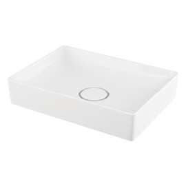 19.63-in Rectangular Vitreous China Vessel Sink in White
