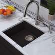 22-in x 18-in x 8-in silQ Granite Kitchen Sink with Single Bowl, Integral, Drop-in, Undermount Installation, with 0 Holes, In Espresso