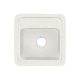 18-in x 18-in Solid Surface Kitchen Sink with Single Bowl, Drop-in Installation, in Matrix Summit