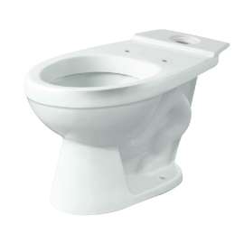 Round Vitreous China Toilet Bowl in White