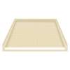 39.5 x 37.75 Solid Surface Barrier Free Shower Base with Collapsible Drain in Almond