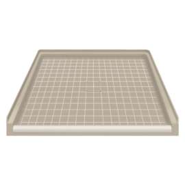 39.5 x 37.75 Solid Surface Barrier Free Shower Base with Collapsible Drain in Sand