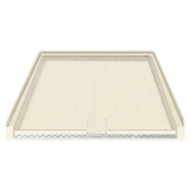 39.5 x 37.75 Solid Surface Barrier Free Shower Base with Trench Drain in Biscuit