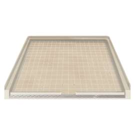 39.5 x 37.75 Solid Surface Barrier Free Shower Base with Trench Drain in Sand