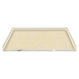 63.5 x 37.75 Solid Surface Barrier Free Shower Base with Trench Drain in Almond