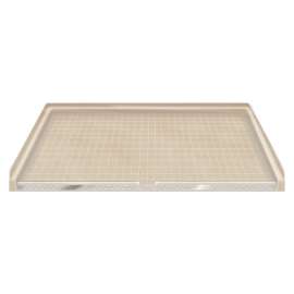 63.5 x 37.75 Solid Surface Barrier Free Shower Base with Trench Drain in Sand