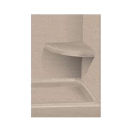 14-in x 14-in Solid Surface Wall-Mount Corner Shower Seat in Seaside