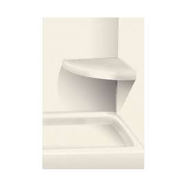 14-in x 14-in Solid Surface Wall-Mount Corner Shower Seat in Cameo