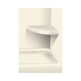 14-in x 14-in Solid Surface Wall-Mount Corner Shower Seat in Biscuit