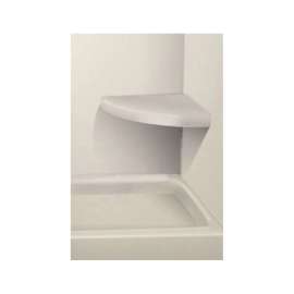 14-in x 14-in Solid Surface Wall-Mount Corner Shower Seat in Matrix White