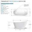 KF-AFTA5931-G31PC Aaliyah 59-in x 31-in x 28-in Freestanding Acrylic Bathtub Kit With End Drain, Bath Pillow And Polished Chrome Tub Filler, White (Gloss)