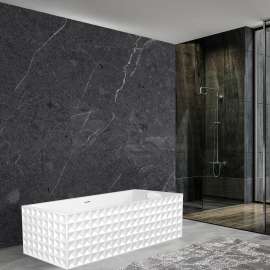 K-AFTD6731-G31 Delmare 67-in x 31-in x 23-in Freestanding Acrylic Bathtub Kit With Center Drain And Bath Pillow, White (Gloss)