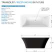 K-AFTL6730-M3109 Lily Grande 67-in x 30-in x 23-in Freestanding Acrylic Bathtub Kit With Center Drain And Bath Pillow, Black/White (Matte)