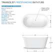 KF-AFTM5931-G31BN Maris 59-in x 31-in x 23-in Freestanding Acrylic Bathtub Kit With Center Drain, Bath Pillow And Brushed Nickel Tub Filler, White (Gloss)
