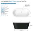 K-AFTM6731-M3109 Maris Grande 67-in x 31-in x 23-in Freestanding Acrylic Bathtub Kit With Center Drain And Bath Pillow, Black/White (Matte)