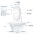 Anais with Duvall SAN6030-T4230 60-in x 30-in x 24-in Freestanding Tub and Faucet Kit, White