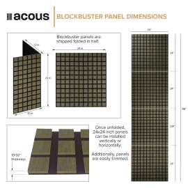 ACB4-72 Blockbuster 24-in x 24-in x 0.4-in 4-Pack Wall Panels, Driftwood Oak