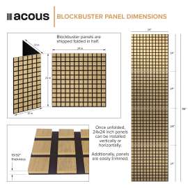ACB4-70 Blockbuster 24-in x 24-in x 0.4-in 4-Pack Wall Panels, Light Oak