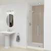 EHTB335277610C-BK-BS Elizabeth 33.5-in W x 76-in H Hinged Shower Door in Brushed Stainless with Clear Glass