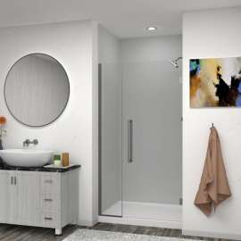 EHTB415297610C-T-MB Elizabeth 41.5-in W x 76-in H Hinged Shower Door in Matte Black with Clear Glass