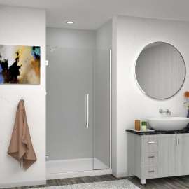 EHTB415297610C-T-PC Elizabeth 41.5-in W x 76-in H Hinged Shower Door in Polished Chrome with Clear Glass
