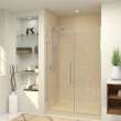 EHTB545307610C-BK-BS Elizabeth 54.5-in W x 76-in H Hinged Shower Door in Brushed Stainless with Clear Glass