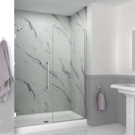 EHTB58287610C-T-PC Elizabeth 58-in W x 76-in H Hinged Shower Door in Polished Chrome with Clear Glass